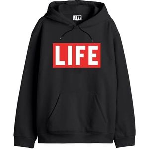 Life Magazine MELIFEMSW002 Sweatshirt voor heren, zwart, maat L, Zwart, L/Tall