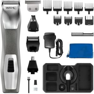 WAHL Chromium 11-in-1 Multigroomer, Wenkbrauwtrimmer, Body Trimmer, Baardtrimmer, Stoppelbaard, Scheren, Gelaatsverzorging. Verzorgingsset voor mannen met volledig afwasbare snijmessen.
