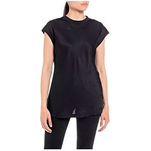 Replay Dames W3007 T-Shirt, 099 Blackboard, XXS, 099, blackboard, XXS