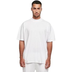 Build Your Brand Heren T-Shirt Oversized Mock Neck Tee White L, wit, L