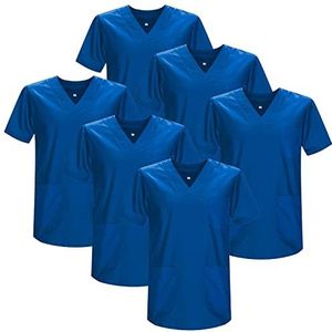 MISEMIYA - Set van 6 stuks - Sanitaire kippenuniform voor Mexico verpleegsters, Blauw 37 21, XXL