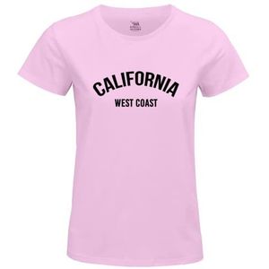 Republic Of California WoREPCZTS100 California West Coast T-shirt dames, roze, maat XXL, Roze, XXL