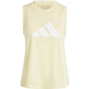 adidas Dames Train Essentials Big Performance Logo Training Tank Top, almost yellow/white, XS