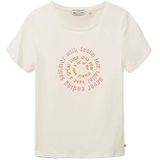 TOM TAILOR Denim Dames T-shirt met print, 10348 - Gardenia White, XL