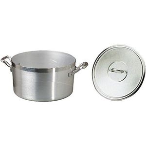 Agnelli Family braadpan 2 handgrepen, diameter 24 cm, aluminium, licht zilver