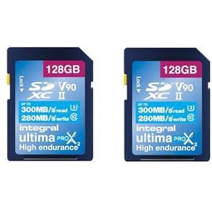 Integral - 128GB - UHS-II SD-kaart - V90 - 2-Pack - Tot 300 MB/s Leessnelheid en 280 MB/s Schrijfsnelheid