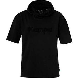 Kempa Hood Shirt Black & White Mouwloze Hoodie met capuchon voor heren - Trendy oversized snit - Sport Fitness Gym Workout Handbal Hoodie - zwart - ma