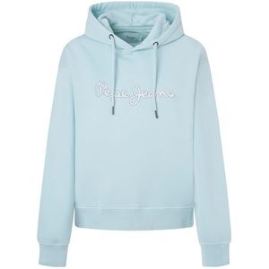 Pepe Jeans Dames Lana Hoodie Hooded Sweatshirt, Blauw (Aqua Blue), M, Blauw (Aqua Blue), M