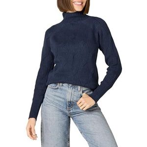Amazon Essentials Dames Soft Touch Trechter Neck Kabel Jumper, Navy, XL