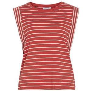 Viveriana O-hals S/L Top, Aurora Red, L