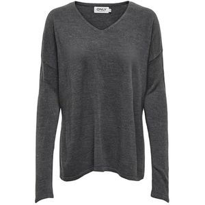 ONLY Dames Onlamalia L/S V-hals Cc KNT pullover, Medium grijs (grey melange), XL