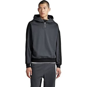 G-STAR RAW Heren Tape Color Block Loose 1 Zip Hooded Sweater Vest, meerdere kleuren (cloack/dk Black C988-D373), XS, Veelkleurig (Cloack/Dk Black C988-d373), XS