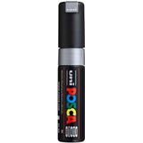 uni-ball 182682 - POSCA marker met brede wigpunt, zilver