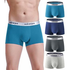 wirarpa Hipster boxershorts voor heren, katoen, stretch, ondergoed voor heren, verpakking van 4 stuks, Veelkleurig - 39-4 Pack, S