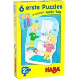 HABA 305235-6 eerste puzzels - Mein Tag, puzzel vanaf 2 jaar met extra grote stukjes en houten figuur om vrij te spelen