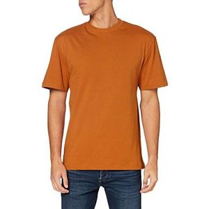 Urban Classics Basic T-shirt met ronde hals en lange mouwen voor heren, roestrood, 4XL