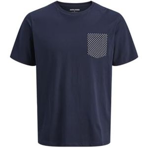 JACK & JONES Jjmatheo Tee Ss Crew Neck, navy blazer, S