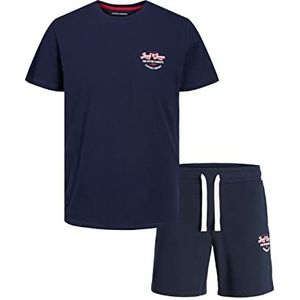JACK & JONES Heren Jjandy Tee Ss Crew Neck Set Pack Mp T-shirt en shorts set, Navy Blazer/Pack: set Pack, XL