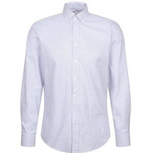 Seidensticker - Flanellen Overhemd - Zwart - Slim 1/1 Button-Down-kraag Ruit