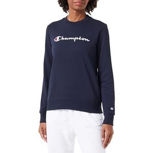 Champion Legacy Icons W-Spring Terry Crewneck Sweatshirt voor dames, Navy Blauw, S