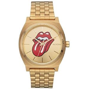 Nixon Heren analoog kwarts horloge met roestvrij stalen armband A1356-509-00, goud-rood