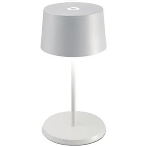 Zafferano, Lamp Olivia Mini, Draagbare en Oplaadbare Tafellamp met Touch Control, Geschikt voor Woonkamer en Buiten, Dimmer 2700-3000 K, Hoogte 22 cm, Kleur Wit