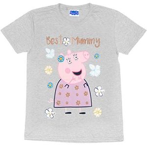 Peppa Pig Beste Mama-Schwein Vriendje fit t-shirt, Vrouwen, S-5XL, Heather Grey, Officiële Koopwaar