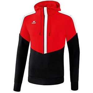 Erima uniseks-kind Squad sweatshirt met capuchon (1072001), rood/zwart/wit, 164