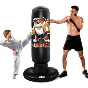 Bokszak voor kinderen, tieners en volwassenen, 160 cm, extra grote opblaasbare bokszak met standaard, karategeschenken voor jongens