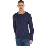 Tommy Hilfiger TJM Reg Cable Sweater Sweatshirt voor heren, Twilight Navy, L