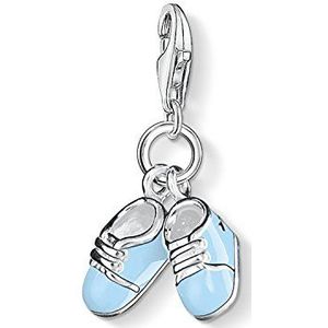 Thomas Sabo Dames-bedelhanger babyschoenen blauw geboorte Charm Club 925 sterling zilver 0822-007-1