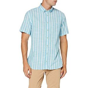 camel active Vrijetijdshemd voor heren, met halve mouwen, Wit/Light Blauw Gestreept, S