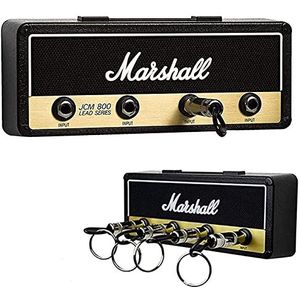 Marshall muur gemonteerde sleutelhouder Jack Rack 2.0 JCM800 gitaar sleutelhaak Huissleutelhouder set met 4 sleutelhouders (sleutelhouder set zwart)