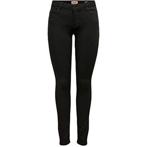 ONLY ONLCarmen Reg Skinny Fit Jeans voor dames, zwart denim, 26W x 34L