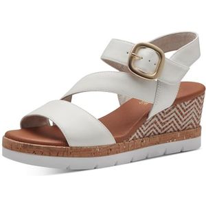 Jana Damessandaal met sleehak 8-28370-42, Wit, 5 UK Wide