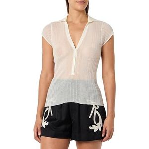 Pinko Laguna Blu Poloshirt Crêpe Transparant, Z05_wit-sneeuwwit, XS