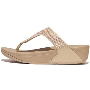 Fitflop - Lulu Crystal - Slippers - Latte Beige - Zacht Gevoerd - Druk-Duffusing Microwobbleboard