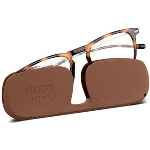 Nooz Leesbril, tortoise, correctie +3,00, vierkante vorm, loepbril voor mannen en vrouwen, model Dino Essential collectie
