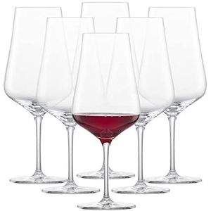 Schott Zwiesel FINE 6-delige Bordeaux rode wijnglas set, kristal, kleurloos, 9,7 cm, 6 stuks