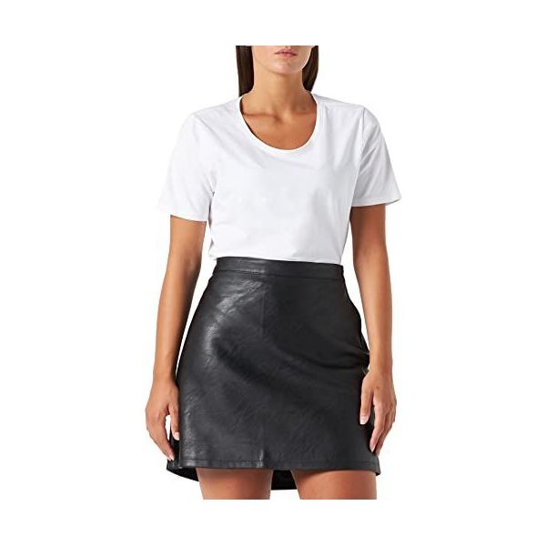 Dames Kleding voor voor Rokken voor Minirokken ONLY Rok Onllina Faux Leather Skirt Cc Otw in het Zwart 