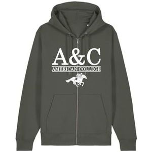 AMERICAN COLLEGE USA Sweatshirt met ritssluiting, kaki, 10 jaar, Groen, 10 ans