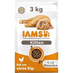 IAMS voor Vitality Dry Kittenvoer met verse kip, 3 kg, verpakking kan variëren