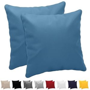 Dreamzie Pillowcase kussen 50x50 cm (batch van 2) 100% katoenen trui 150 gsm - blauw - kussensloop 50 x 50 katoen - resistent en hypoallergeen kussendeksel voor kussen