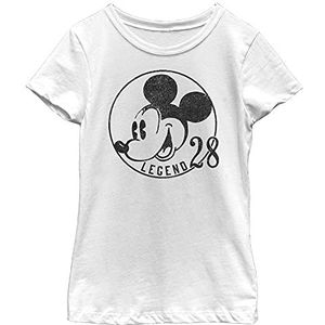 Disney Characters 1928 Legend Girl's Solid Crew Tee, White, X-Small, Weiß, XS