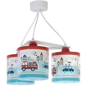 Dalber Kinder hanglamp plafondlamp kinderkamer kinderlamp 3 lichts Police politie en brandweer