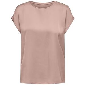 ONLY Dames Onllieke S/S Satin Mix Top WVN Noos blouse met korte mouwen, roze, S