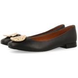 Gioseppo - Jelsava - Ballerina's - Zwart - Leer - Metallic Versiering