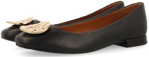 Gioseppo - Jelsava - Ballerina's - Zwart - Leer - Metallic Versiering