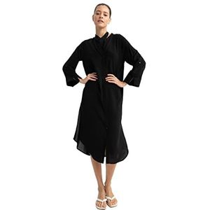 DeFacto Strandjurk voor dames, zomer, bikini, strandtuniek, strandjurk, badtuniek, zwart, XXL
