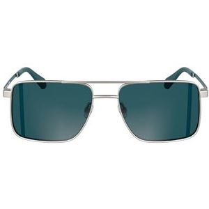 Calvin Klein - CKJ25201S - Zonnebril - Mat Licht Ruthenium - Solid Petrol Lens